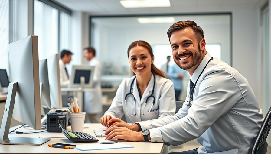 Clinical care resiliency: healthcare professional at desk in medical office.