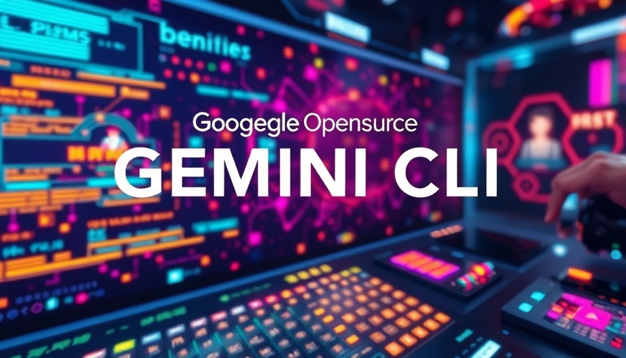 Open-source AI tools poster with Gemini CLI theme.