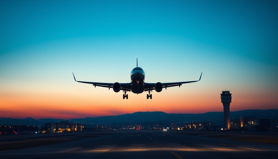 Silhouetted airplane landing at dusk, symbolizing cyberattacks on airlines.