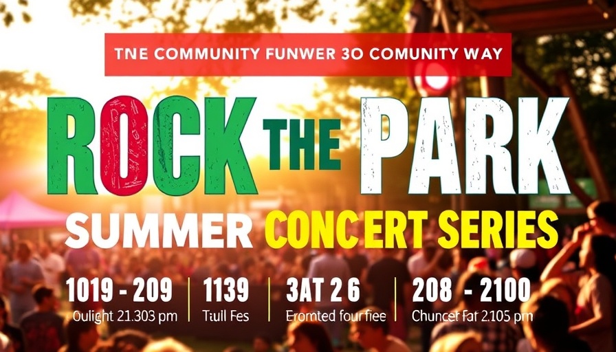Free outdoor concerts Charlotte NC poster with dates and info.