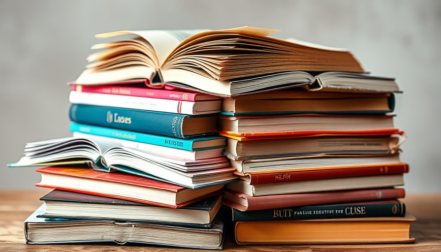 Vivid stack of books with colorful spines in natural lighting