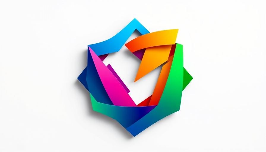 Vibrant geometric logo with modern design on minimalistic background, AI basics