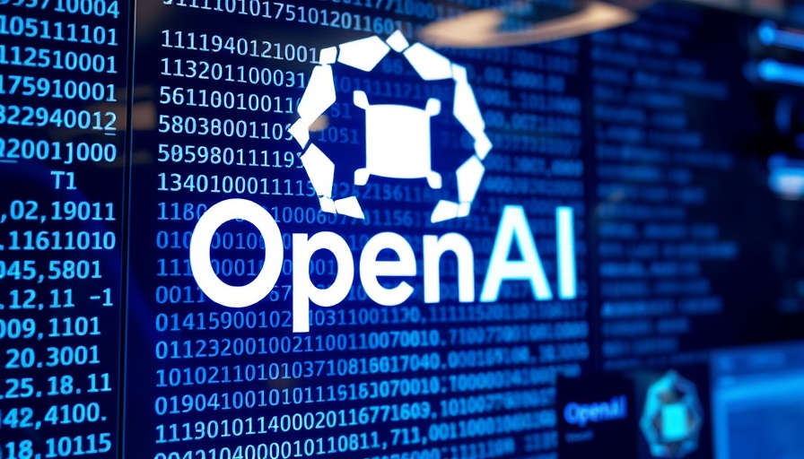 OpenAI recalibrating compensation concept with logo on digital binary background.
