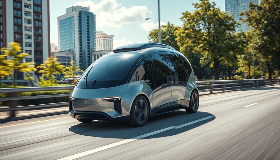 Sleek autonomous vehicle demonstrating robotaxi technology on highway