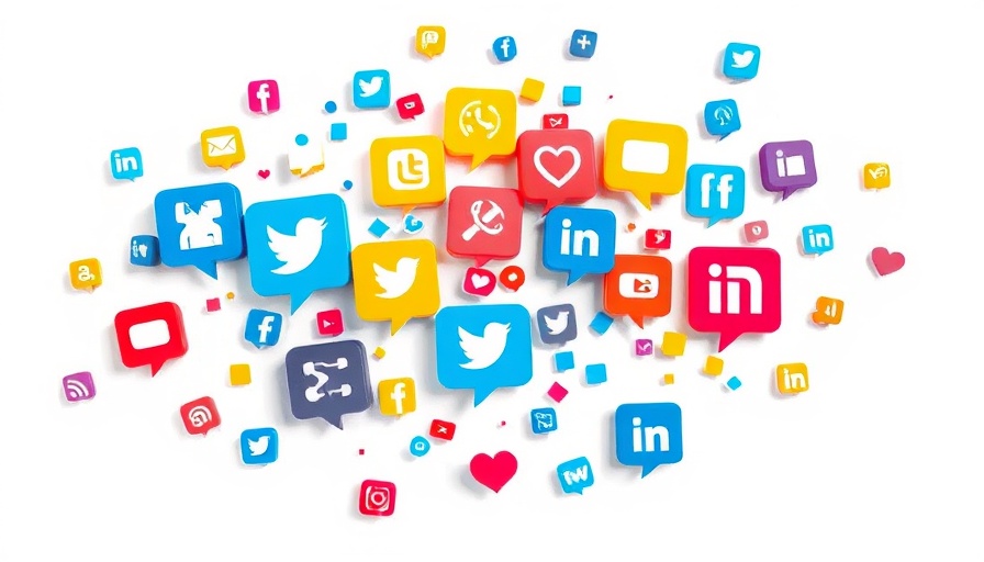 Abstract Meta logo with social chat symbols, vibrant display