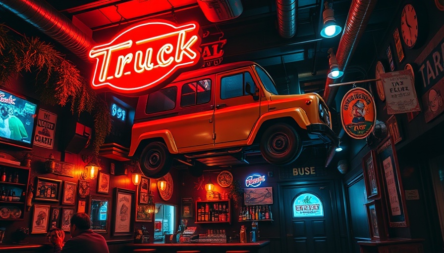 Vibrant interior at Post Malone's Posty's Nashville bar with neon lighting.