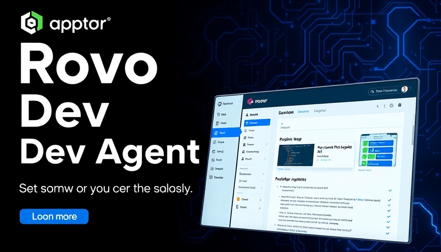 RovoDev Agent AI coding tool digital banner design.