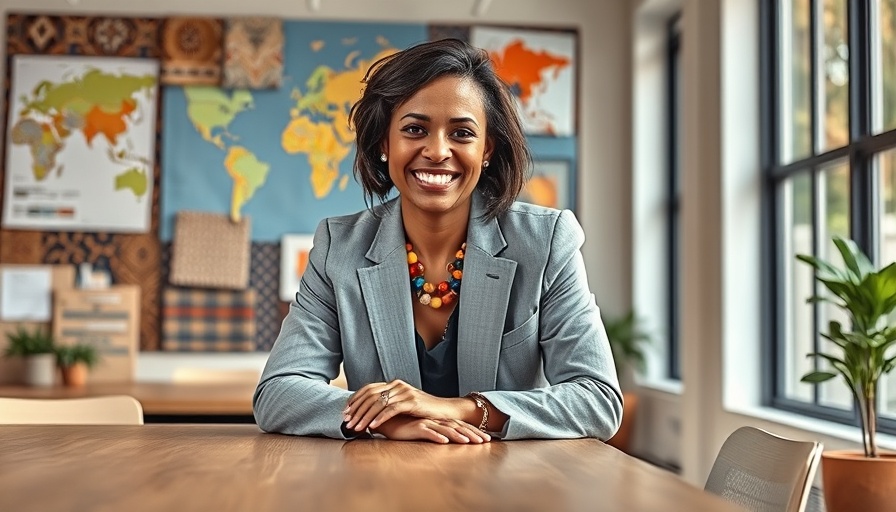 Patricia Nash Designs founder in an office with design board.
