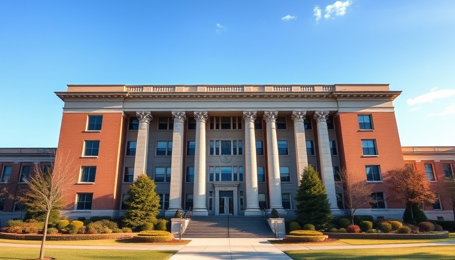 Classic building's entrance at the National Institutes of Health.