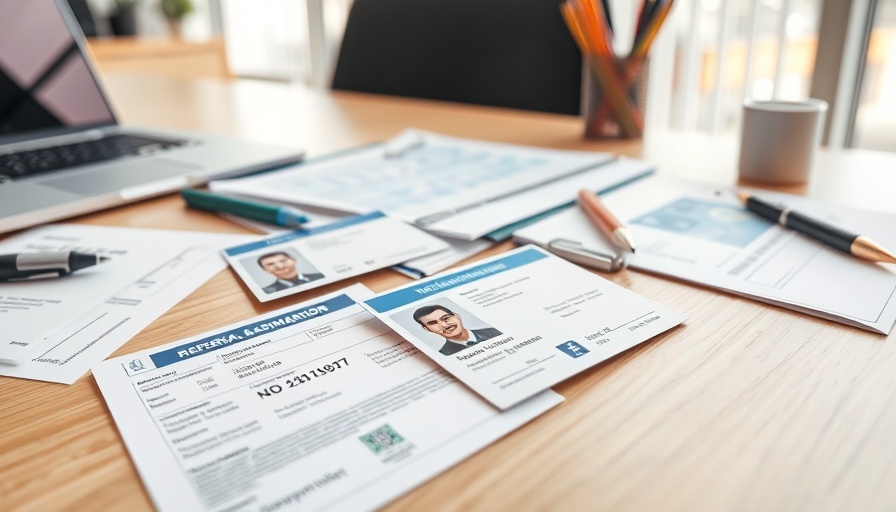 Office desk with ID cards symbolizing new IDD referrals Houston.