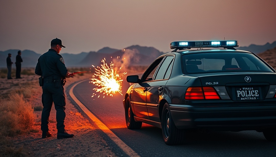 Police checking car for fireworks near Pahrump.