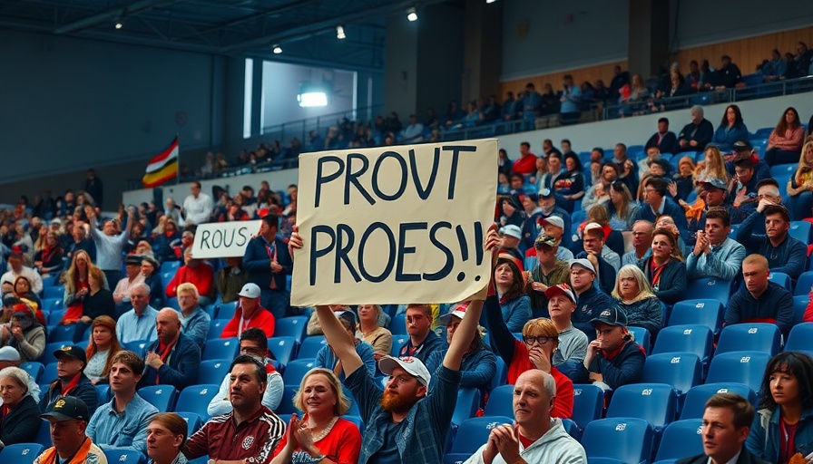 Sports fans with protest sign at Houston Texans game.