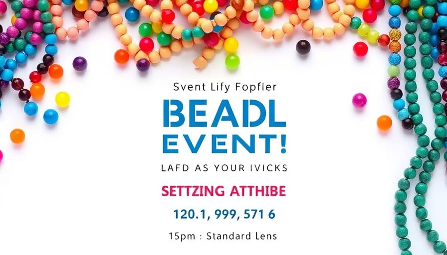 Promotional flyer for budget-friendly events in Charlotte NC, featuring colorful beads.