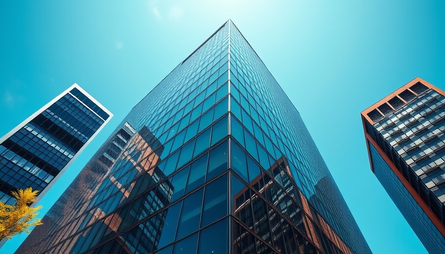 Modern Microsoft building symbolizing future technology in the clear sky.