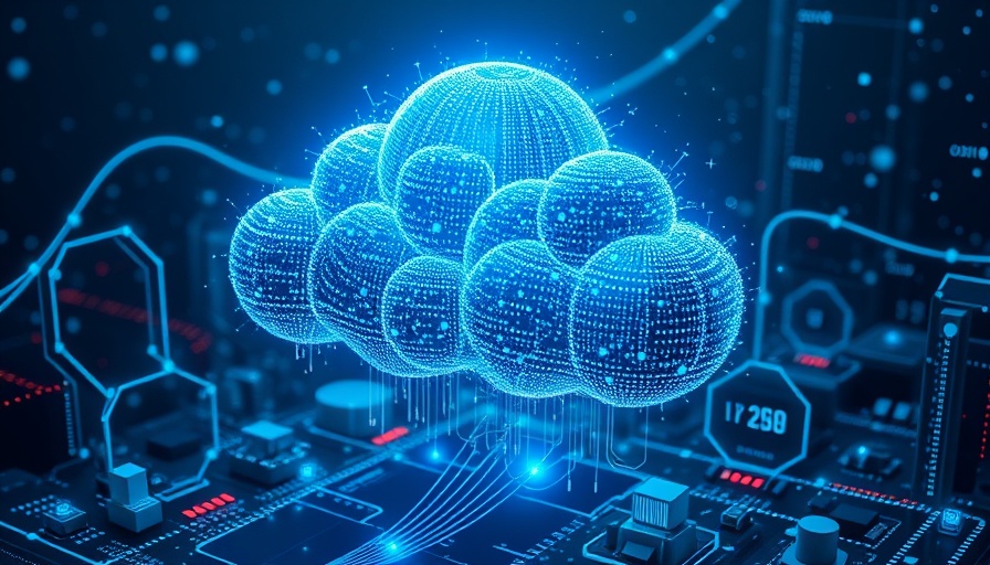 Futuristic digital cloud with glowing data, showcasing future technology.