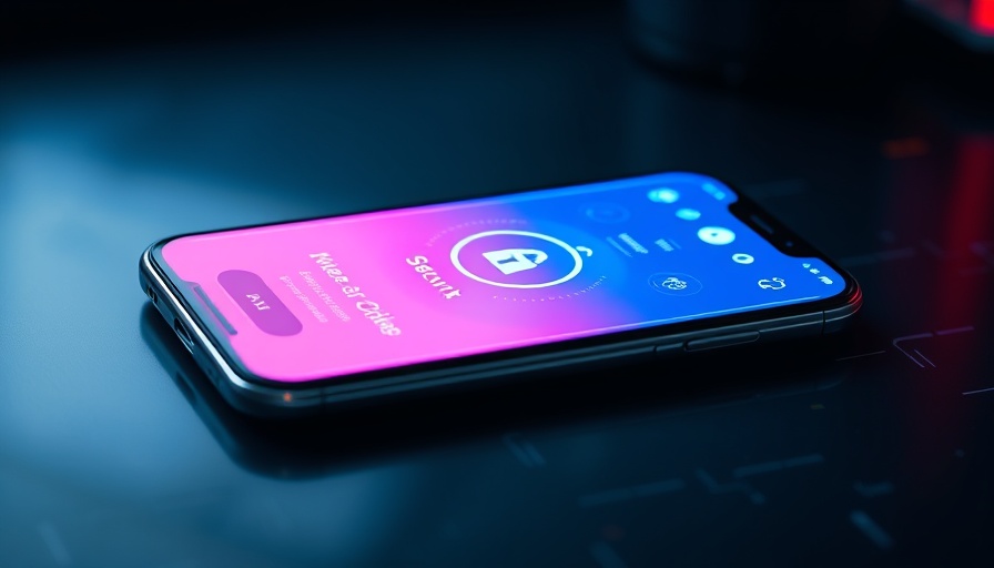Futuristic AI security interface on smartphone screen, Gemini branding.