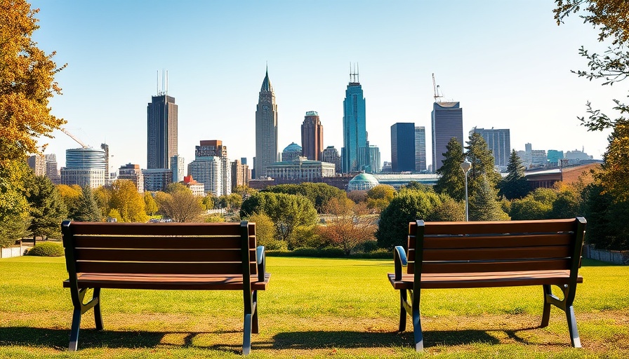 Charlotte cityscape with park benches, ideal for renters 2025.
