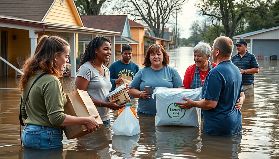 Volunteers helping in Central Texas flood relief efforts.