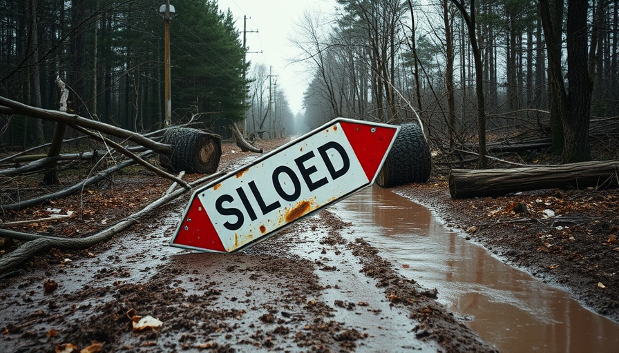 Houston flood coverage sign damaged by flood, cinematic atmosphere.