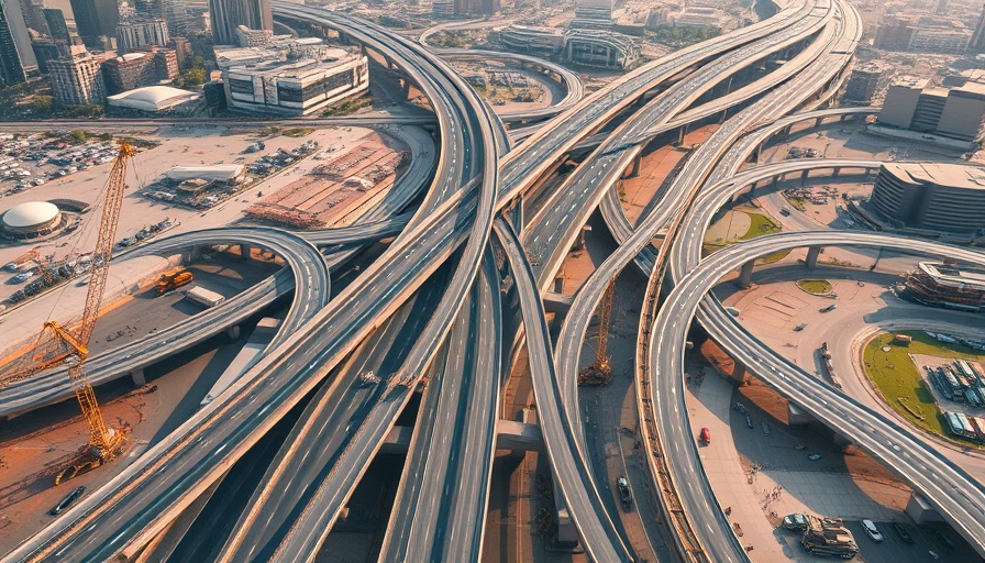 Aerial view of Houston transportation projects showcasing highway construction.