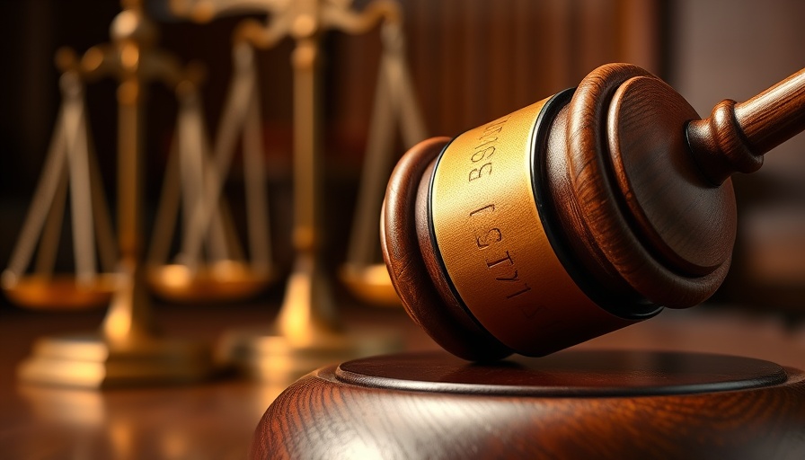 AI online security visualized by close-up wooden gavel signifying justice.