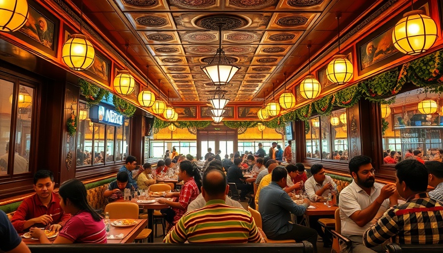 Vibrant Indian restaurant scene at Madras Curry House in Houston.