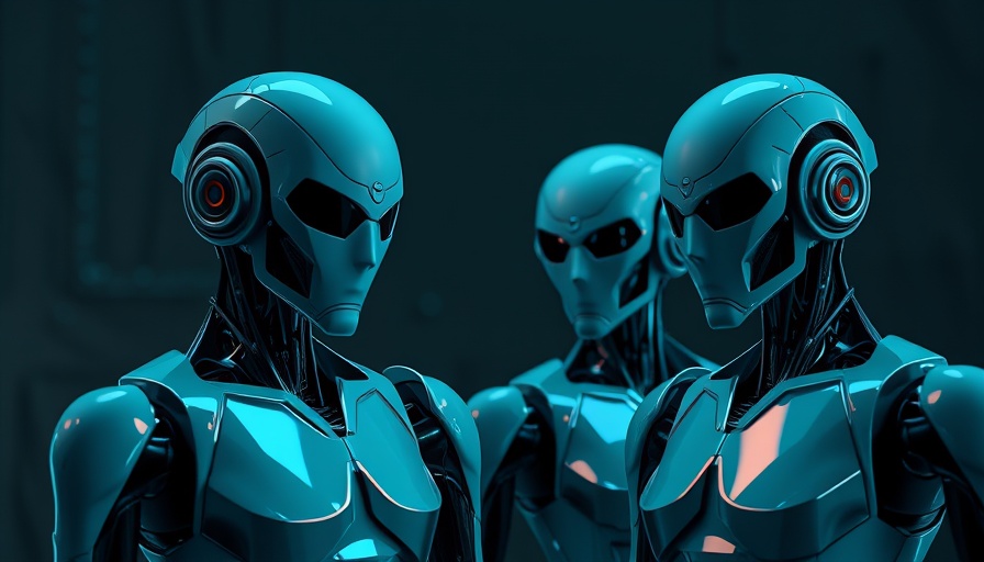 Futuristic robots illustrating AI tools societal impact.