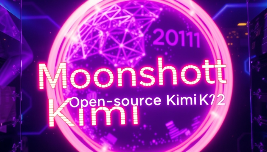 Futuristic digital display for Kimi K2 Open-source AI Model.
