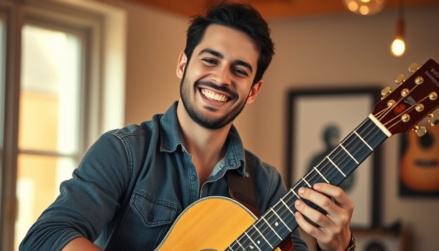 MusicRow industry news with musician holding guitar.