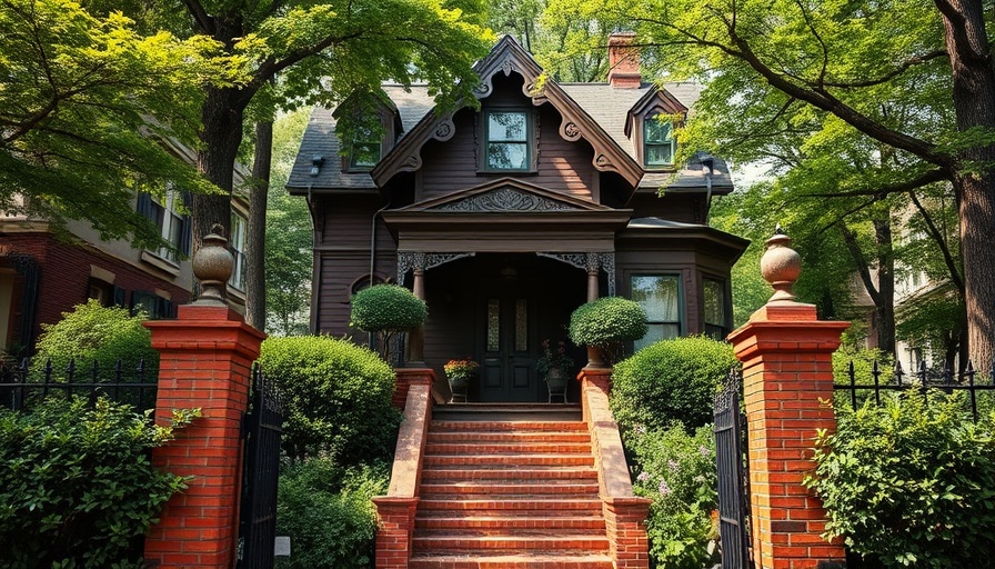 Victorian house with lush surroundings, showcasing smart home technologies.
