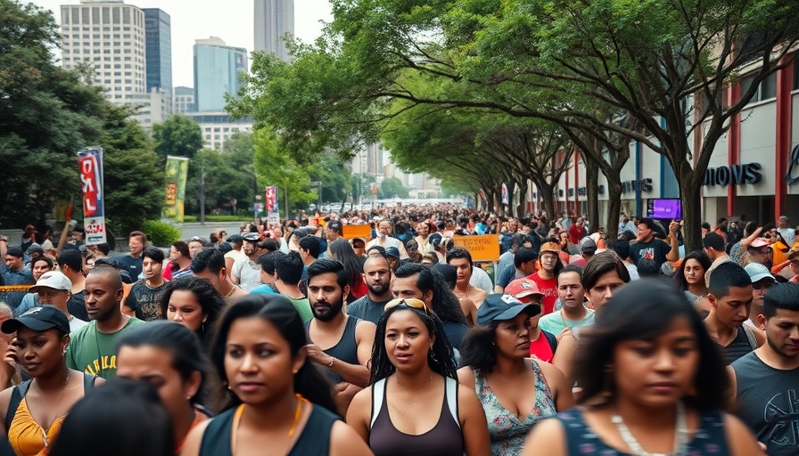 Dynamic community event impacting Houston with diverse participants.