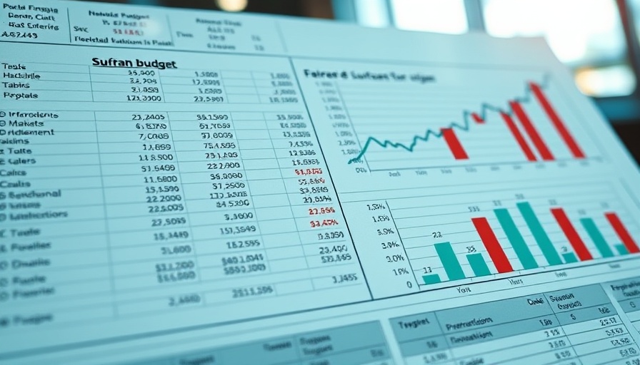 Spreadsheet with graphs showing WISD surplus budget FY 2025-26.