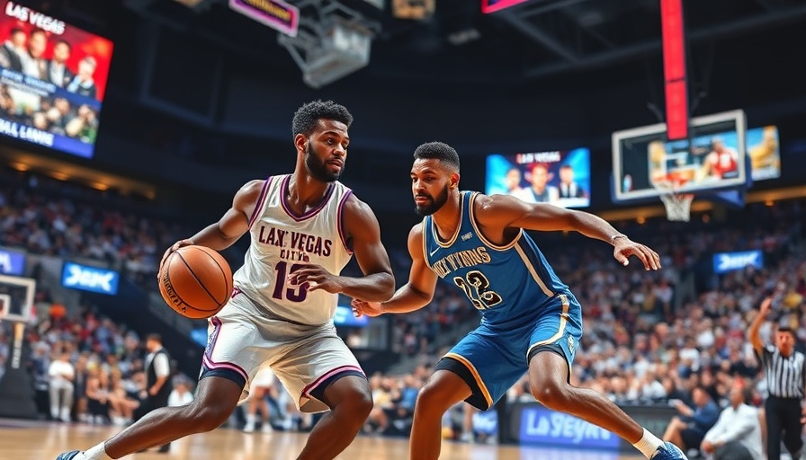 Exciting Las Vegas NBA Summer League basketball action with players.