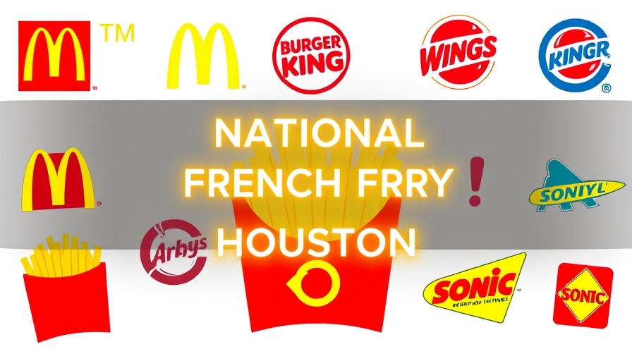 National French Fry Day celebration in Houston with fast-food logos.