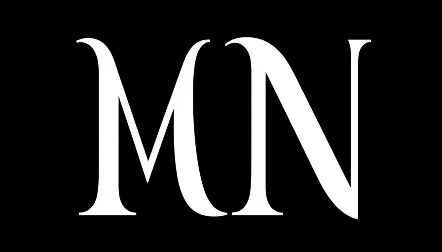 Stylized black and white letter M on a black background.