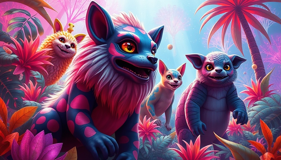 ARTE Museum Las Vegas experience with vibrant digital animals and foliage.
