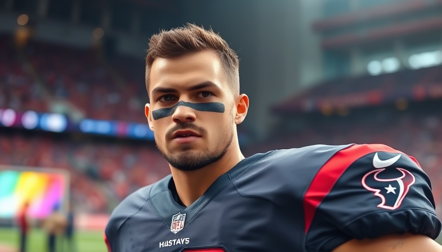 Houston Texans football player focused on the field.