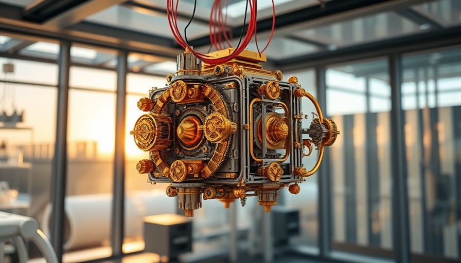 Intricate quantum computer in a modern lab representing future technology.