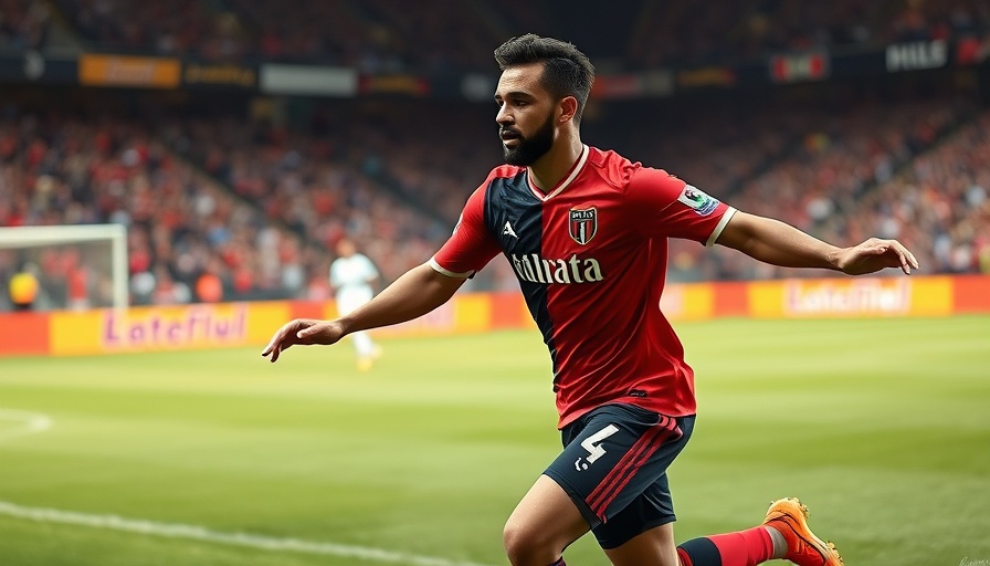 Atlanta United player in action against Chicago Fire on the field