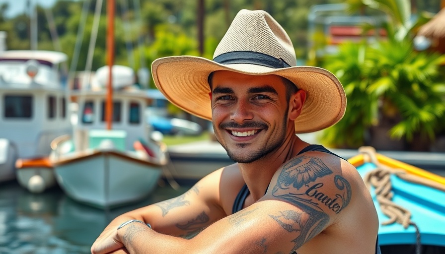 Niko Moon music album AMERICAN PALM artist enjoying a dockside day.