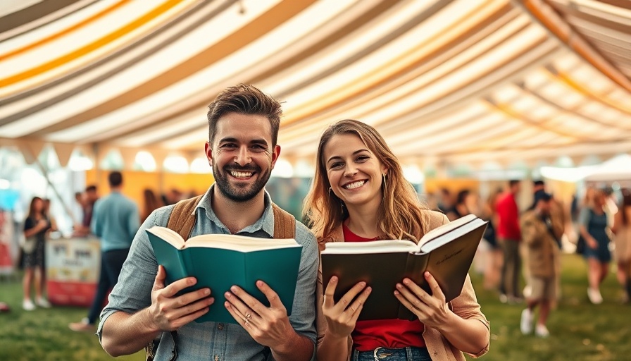 Smiling couple with books at Southern Festival of Books 2025.