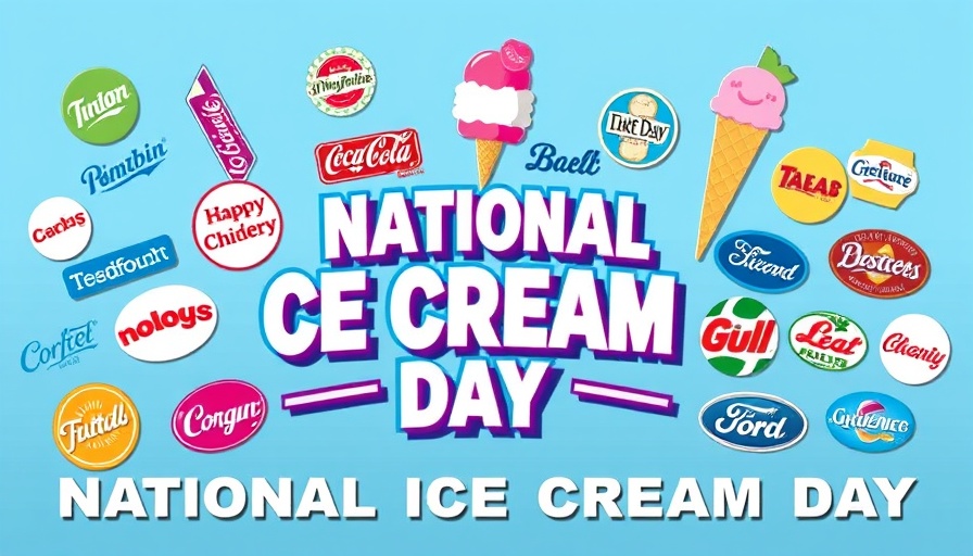 Graphic with ice cream brand logos for National Ice Cream Day Houston 2025.