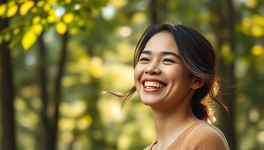 Joyful woman outdoors, capturing the essence of natural beauty and serenity.