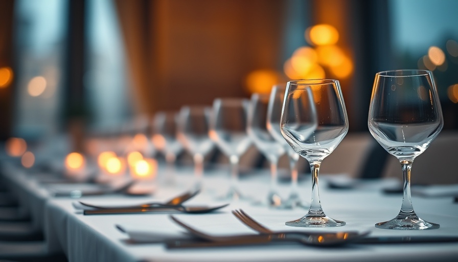 Elegant table setting at gluten-free wedding reception, soft lighting.