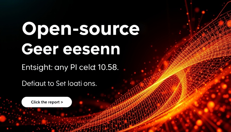 Open-source AI design tool promotional banner with bold colors.