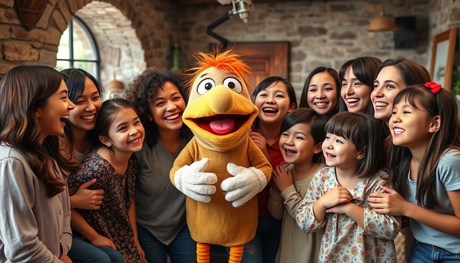 Group in studio promoting Megan Piphus music empowerment with puppet.