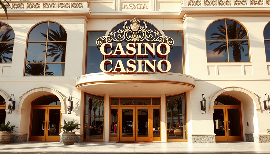 Living Las Vegas: Elegant casino entrance with ornate sign.