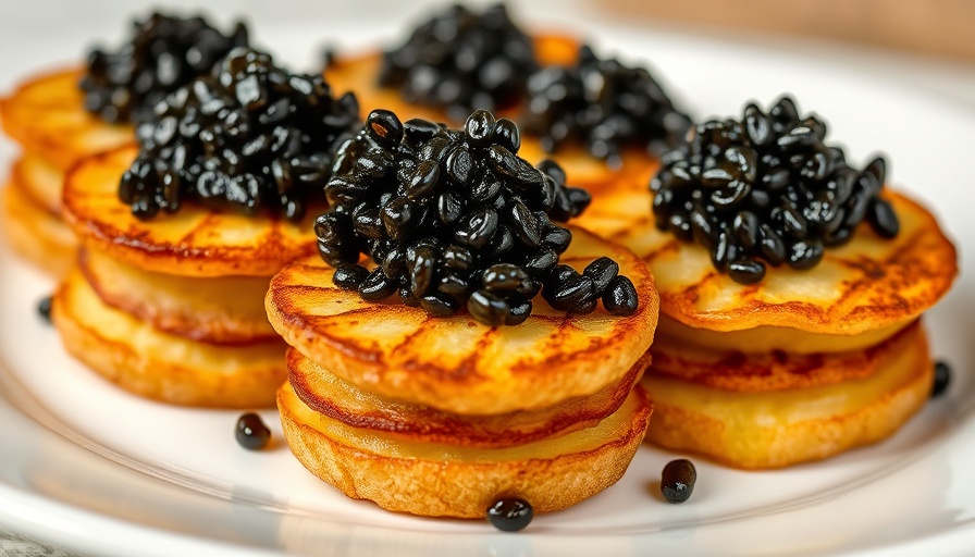 Exquisite potato dish with caviar from Atlanta restaurants guide.