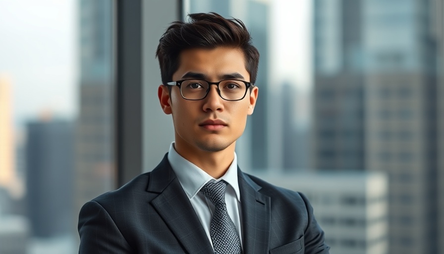 Confident young professional in city office for AI data analyst startup.