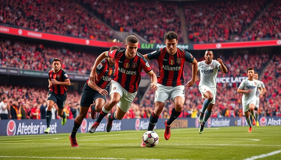 Intense match during Atlanta United Leagues Cup with players in action.